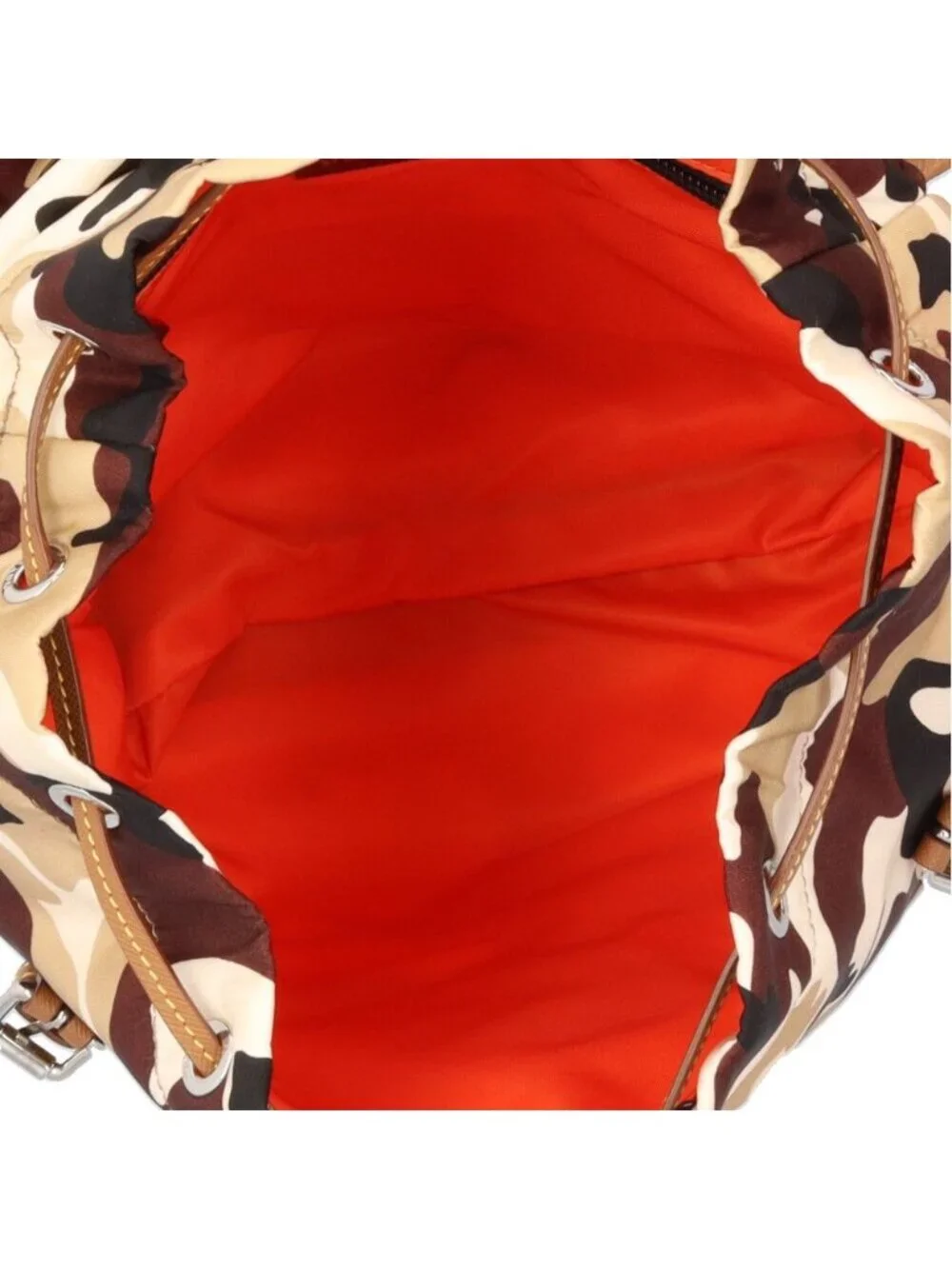 Prada Camouflage Pattern Shoulder Bag Nylon Brown
